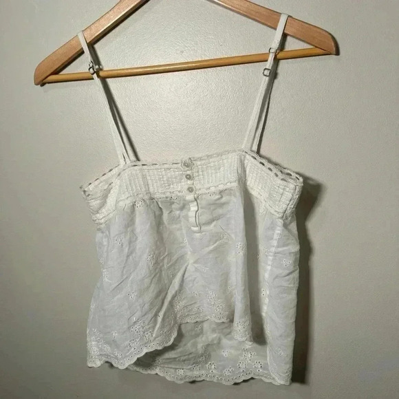 Abercrombie cottagecore cotton cropped eyelet coquette tank top XS - Picture 3 of 6